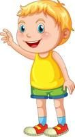 Cute boy cartoon character on white background vector