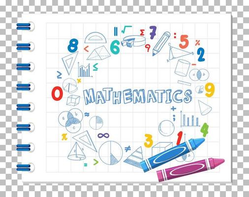 Doodle math formula with Mathematics font on notebook