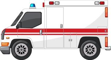 Emergency ambulance on white background