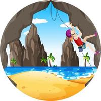 Rock climbing badge isolated vector