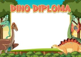 plantilla de banner con tema de dinosaurio vector