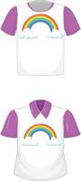 Set of t-shirt and polo shirt with same pattern vector