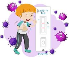 Covid 19 testing with antigen test kit vector