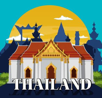 Thailand iconic tourism attraction background