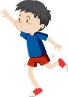 Active boy simple cartoon character vector