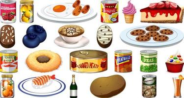 Set of different foods vector