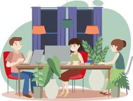 People at workplace concept in flat design vector