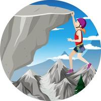 Rock climbing badge isolated vector