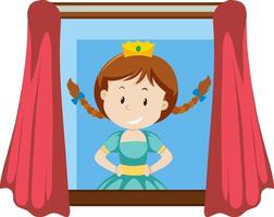 Happy princess by the window vector