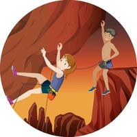 Isolated rock climbing badge vector