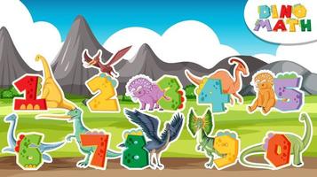 Counting number 0 to 9 for kids vector