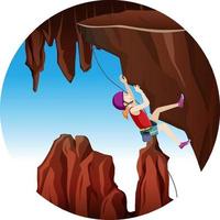 Rock climbing badge isolated vector