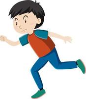 Active boy simple cartoon character vector