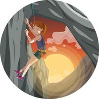 Isolated rock climbing badge vector