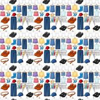Seamless background design with cloth theme on white background vector