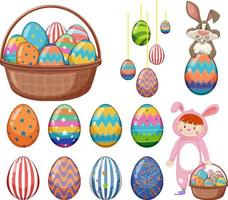 Easter theme with bunny and eggs vector