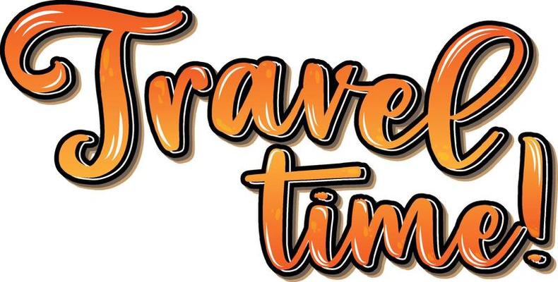Travel time hand drawn lettering logo