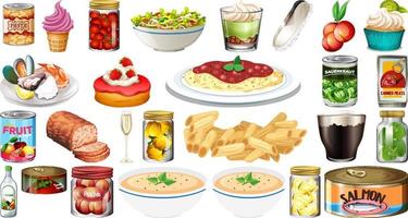 Set of different foods vector