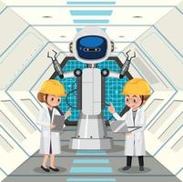 Robot automation industry concept vector