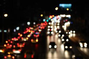 Blurred traffic jams in the city photo