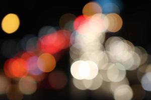 Night city street lights bokeh background ,Defocused background photo