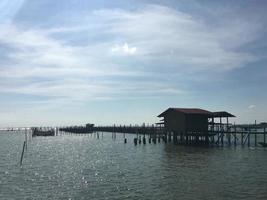 Beachside peaceful with a little wave. In vacation time photo