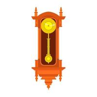 Clock wall vector pendulum old antique time illustration. Vintage retro hour isolated design watch minute. Alarm decoration