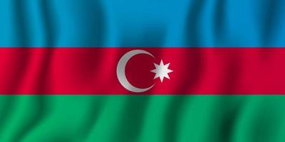 Ilustración de vector de bandera ondeante realista de azerbaiyán. símbolo de fondo del país nacional. día de la Independencia