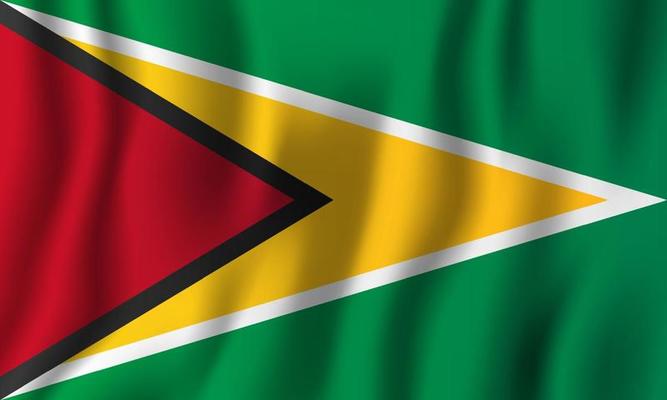 Guyana realistic waving flag vector illustration. National country background symbol. Independence day