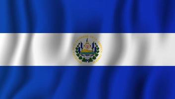 El Salvador realistic waving flag vector illustration. National country background symbol. Independence day