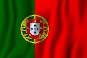 Portugal realistic waving flag vector illustration. National country background symbol. Independence day