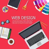 Design web interface website computer. Development responsive mobile, tablet, laptop UI screen. Digital technology site device vector. Banner sign network business coding flat illustration vector