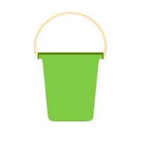 Bucket plastic white vector paint container isolated with handle. Pail packaging background blank tub empty lid putty