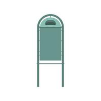 Metal trash bin icon vector flat illustration design