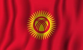 Kyrgyzstan realistic waving flag vector illustration. National country background symbol. Independence day