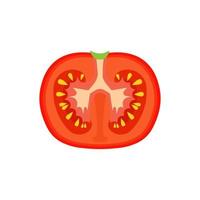 Tomato vegetarian natural isolated harvest vector. Summer food nature red vegetable cooking. Tasty illustration vegan fresh organic background. Plant icon cartoon color object. Product salad eating vector