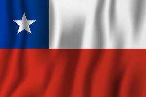 Chile bandera ondeante realista ilustración vectorial. símbolo de fondo del país nacional. día de la Independencia vector