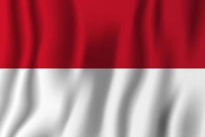 Indonesia realistic waving flag vector illustration. National country background symbol. Independence day