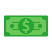 Green dollar banknote sign vector flat illustration design isolated on white background cash.