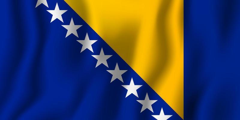 Bosnia and Herzegovina realistic waving flag vector illustration. National country background symbol. Independence day