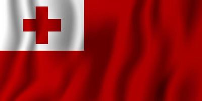 Tonga realistic waving flag vector illustration. National country background symbol. Independence day