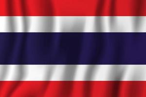 Ilustración de vector de bandera ondeante realista de Tailandia. símbolo de fondo del país nacional. día de la Independencia