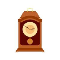 Clock pendulum vector old grandfather antique illustration time wall. Watch vintage isolated retro hour minute