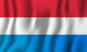 Luxembourg realistic waving flag vector illustration. National country background symbol. Independence day