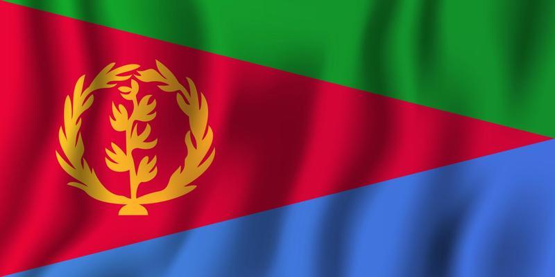 Eritrea realistic waving flag vector illustration. National country background symbol. Independence day