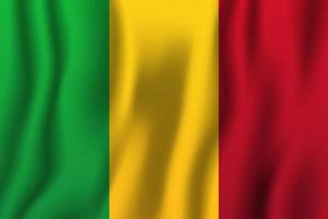 Mali realistic waving flag vector illustration. National country background symbol. Independence day