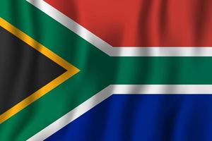 Ilustración de vector de bandera ondeante realista de Sudáfrica. símbolo de fondo del país nacional. día de la Independencia