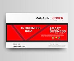 Red magazine style cover template design. Brochure blank vector. vector