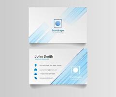 Blue business card template illustration design. Identity vector corporate blank.