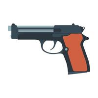 Pistol gun vector revolver handgun illustration weapon. Western firearm icon isolated military